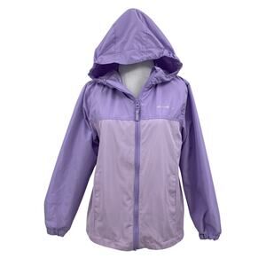 Eddie Bauer Jacket Girls Medium Lilac Lavender Full Zip Hoode LongSleeve Outdoor